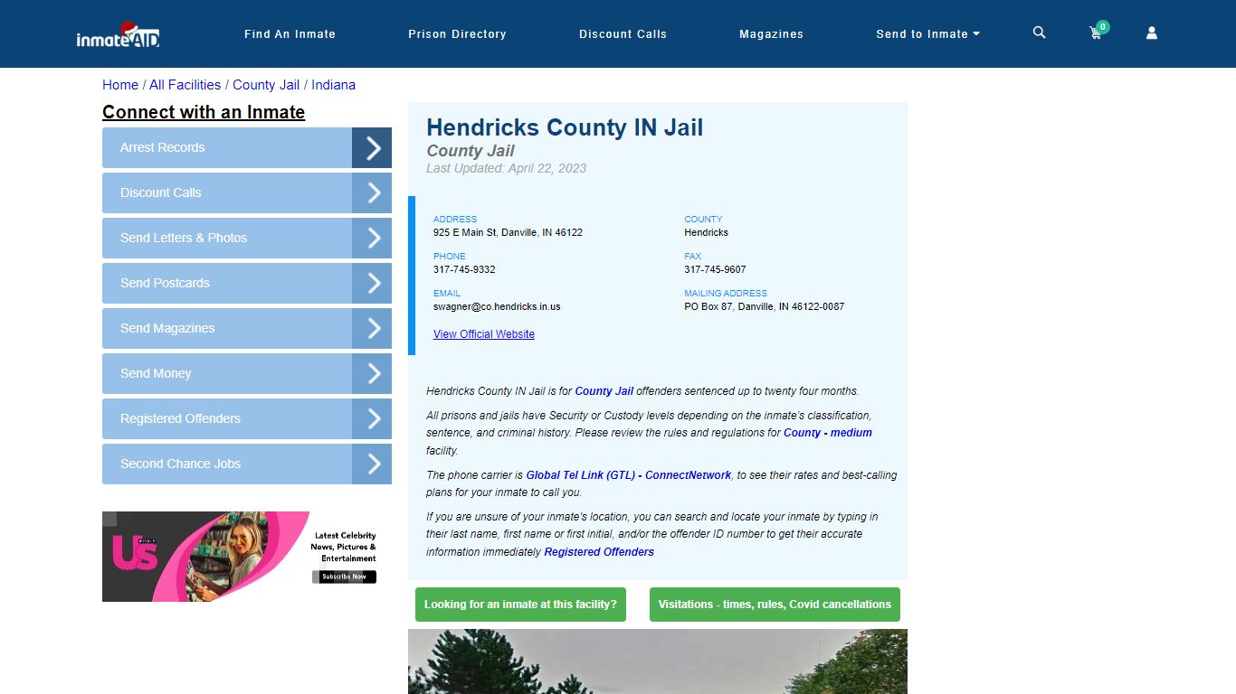 Hendricks County IN Jail - Inmate Locator - Danville, IN
